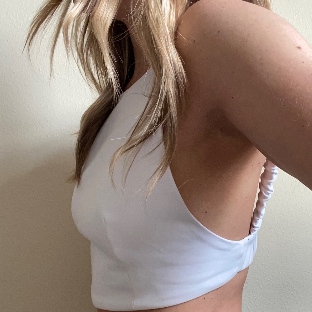 Zara white crop top